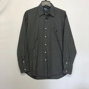 Vintage Polo Ralph Lauren Men Marlowe Button Shirt Top Size Medium Plaid B224 22